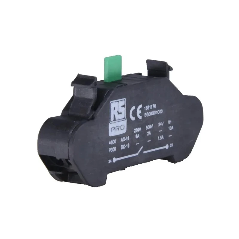 RS PRO Contact Block SPNO Spring Terminal 188-1170