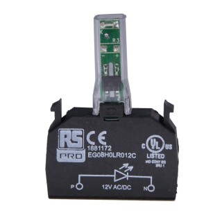 RS PRO LED Light Block 12 V AC/DC Yellow Illumination 32.4mm x 45mm 188-1176
