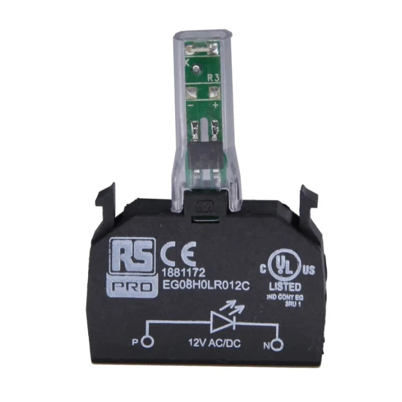 RS PRO LED Light Block 12 V AC/DC Green Illumination 188-1177
