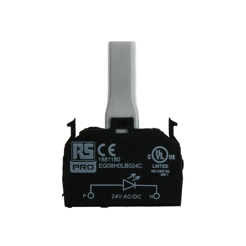 RS PRO Light Block, 24 V AC DC, Blue LED Illumination, Clip Installation, -25°C to 65°C Operating Temperature 188-1180