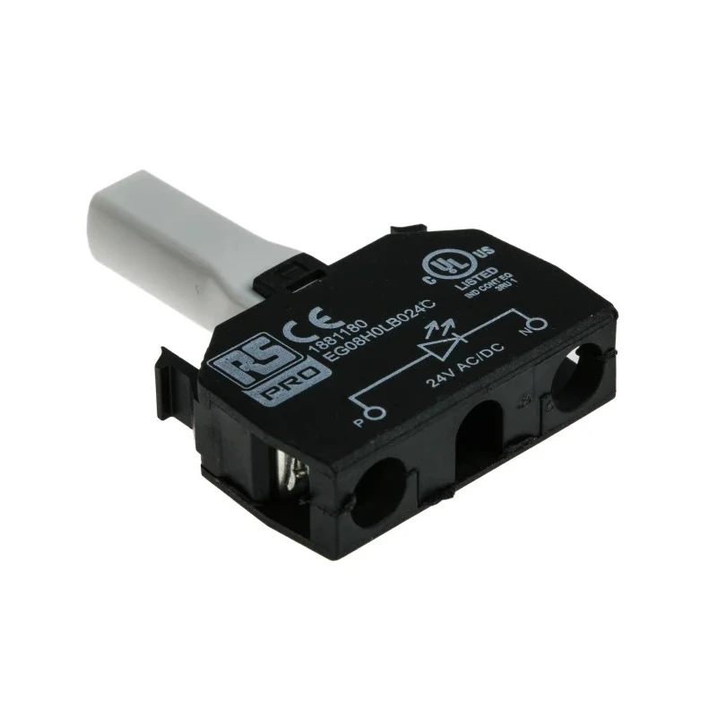 RS PRO Light Block, 24 V AC DC, Blue LED Illumination, Clip Installation, -25°C to 65°C Operating Temperature 188-1180