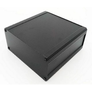 RS PRO Black Black Lid Extruded Aluminium Heat Sink Case IP40 175 mm x 200 mm x 100 mm 188-1279