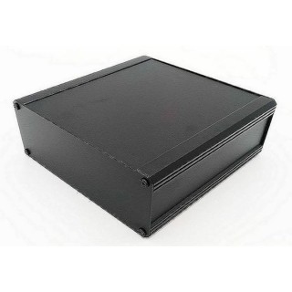 RS PRO Black Black Lid Extruded Aluminium Heat Sink Case, IP40, 175 mm x 300 mm x 100 mm 188-1280