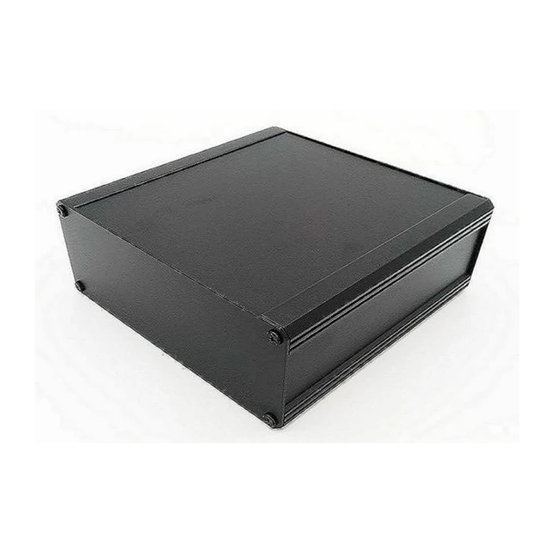RS PRO Black Black Lid Extruded Aluminium Heat Sink Case, IP40, 175 mm x 300 mm x 100 mm 188-1280