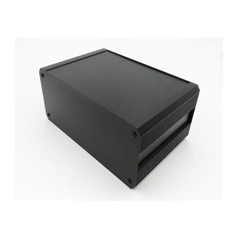 RS PRO Black Black Lid Extruded Aluminium Heat Sink Case IP40 175mm x 200mm x 300mm 188-1286