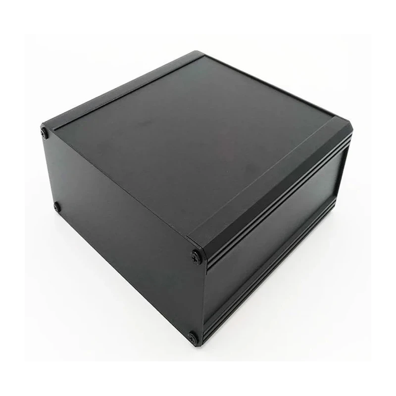 RS PRO Black Black Lid Extruded Aluminium Heat Sink Case IP40 175 mm x 200 mm x 200 mm 188-1283