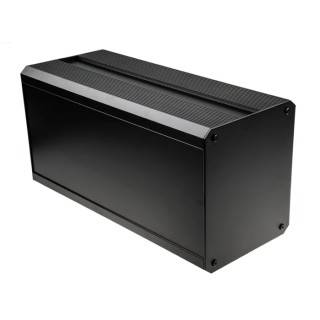 RS PRO Black Black Lid Extruded Aluminium Heat Sink Case IP40 175 mm x 400 mm x 200 mm 188-1285