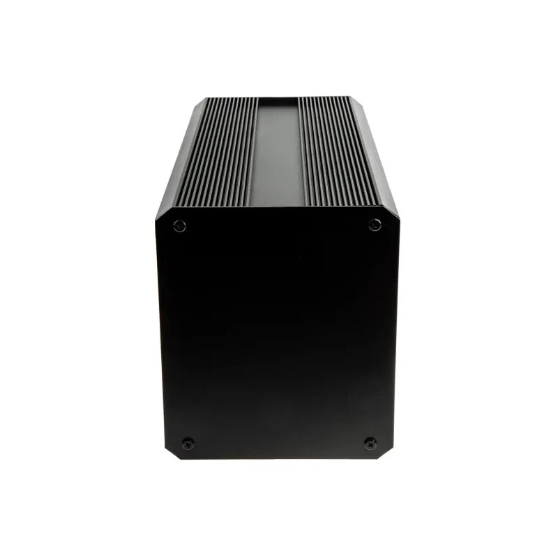 RS PRO Black Black Lid Extruded Aluminium Heat Sink Case IP40 175 mm x 400 mm x 200 mm 188-1285