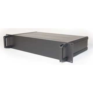 RS PRO 2U 19 in Rack Mount Case Extruded Aluminium Black IP30 245mm x 425mm x 84mm 188-1316