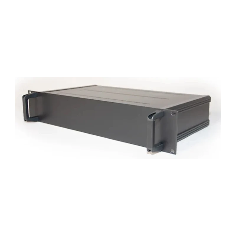 RS PRO 2U 19 in Rack Mount Case Extruded Aluminium Black IP30 245mm x 425mm x 84mm 188-1316