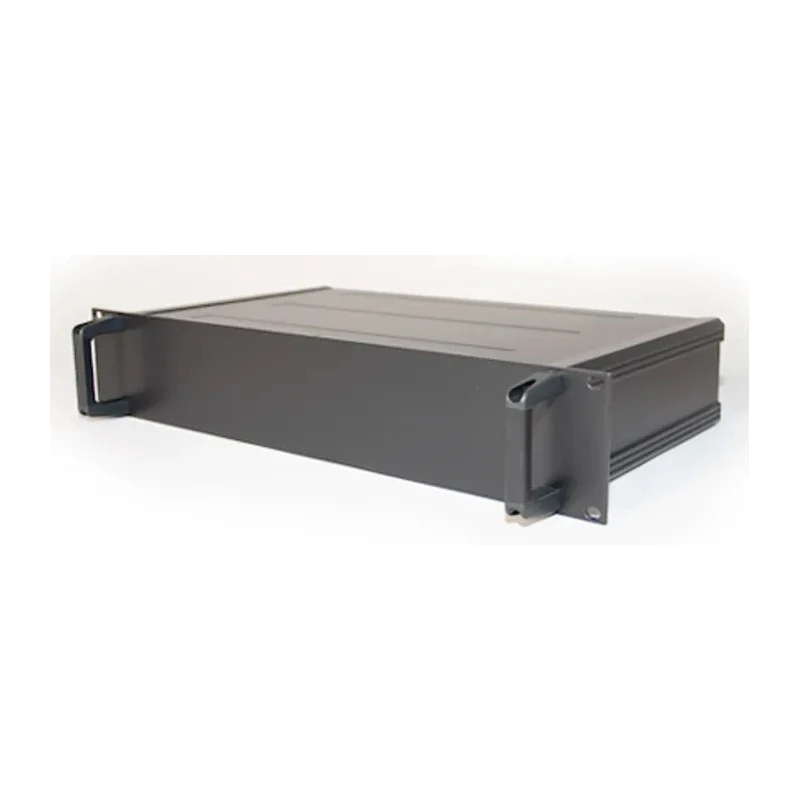 RS PRO 2 U 19 in Rack Mount Case Extruded Aluminium Black 425mm x 425mm x 84mm 188-1318