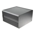 RS PRO Black Black Lid Extruded Aluminium Heat Sink Case IP40 175 mm x 300 mm x 300 mm 188-1287