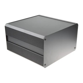 RS PRO Black Black Lid Extruded Aluminium Heat Sink Case IP40 175 mm x 300 mm x 300 mm 188-1287