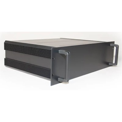 RS PRO 4U 19 Inch Rack Mount Case Aluminium Heat Sink Enclosure Black 335 mm Depth 425 mm Width 173 mm Height 188-1321