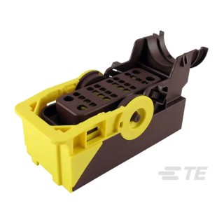 TE Connectivity AMPSEAL Automotive Connector Male Brown Panel Mount 28 Way Crimp Termination 2138839-2