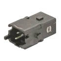 HARTING Heavy Duty Power Connector Insert, 10A Current Rating, Han 1A Series Male Type, 2 Contacts, Screw Mount 09100022606