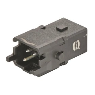 HARTING Heavy Duty Power Connector Insert, 10A Current Rating, Han 1A Series Male Type, 2 Contacts, Screw Mount 09100022606