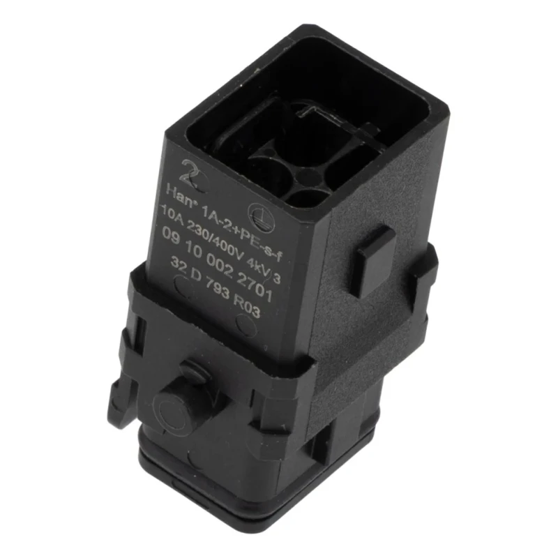 HARTING Heavy Duty Power Connector Insert 10A 2P+E Screw Mount IP20/IP65 Han 1A Series Female 09100022701