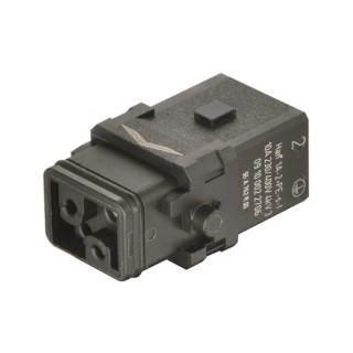 HARTING Heavy Duty Power Connector Insert 10A Han 1A Series Female 2 Contacts 09100022706