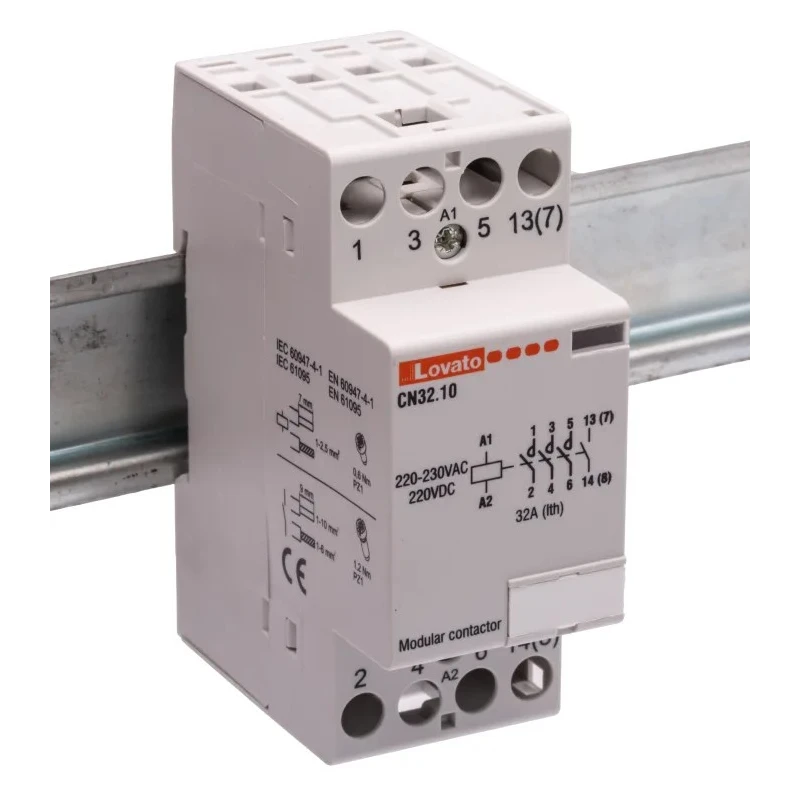 Lovato Electric 4-Pole Motor Control Contactor 32A 110V AC Contact, 220V AC Coil CN3210220