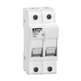 Lovato Electric 32A 690V AC Rail Mount Fuse Holder for 10 x 38 mm Fuse, 2-Pole, Model FB01F2P