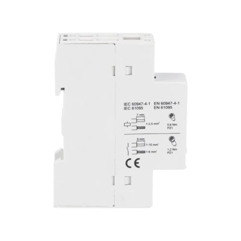 Lovato Electric CN Contactor with 220V AC Coil Voltage, 1-Pole, 32 A Contact Current, 1 NO/1 NC Auxiliary Contact CN3211220
