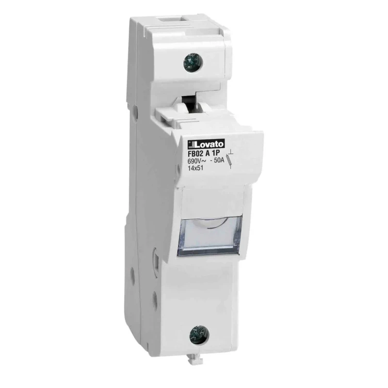Lovato Electric 50A Base Mount Fuse Holder 1P-Pole for 14 x 51 mm, 690V ac FB02A1P