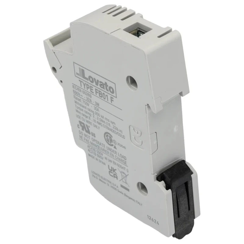 Lovato Electric 32A Rail Mount Fuse Holder for 10 x 38 mm Fuse Size, 1P-Pole, 690V ac FB01F1P