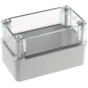 Fibox Piccolo Series Grey Transparent Lid Polycarbonate Enclosure, IP66, IP67, IK08, 85 mm x 140 mm x 80 mm 