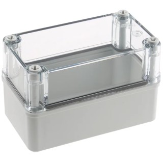 Fibox Piccolo Series Grey Transparent Lid Polycarbonate Enclosure, IP66, IP67, IK08, 85 mm x 140 mm x 80 mm 