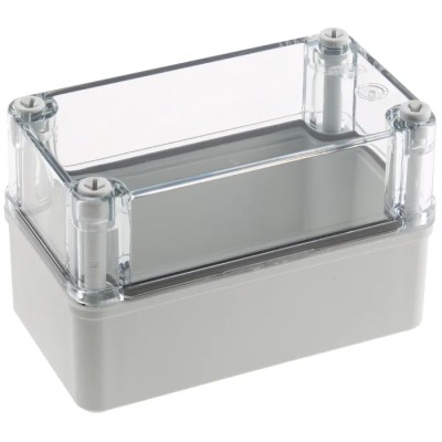Fibox Piccolo Series Grey Transparent Lid Polycarbonate Enclosure, IP66, IP67, IK08, 85 mm x 140 mm x 80 mm 
