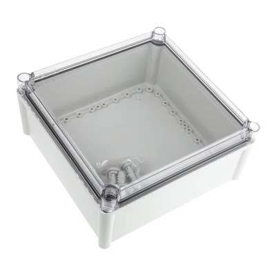 Fibox SOLID PC Series Grey Transparent Lid Polycarbonate Enclosure IP67 IK08 IK09 130 mm x 278 mm x 278 mm 