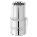 Expert by Facom 1/2 in Drive 24 mm Standard Bi-Hexagon Socket Chrome Vanadium Steel 40mm Overall Length E117067