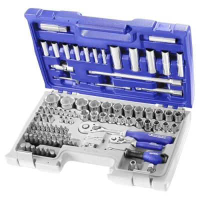 Expert by Facom 98-Piece 1/2 in, 1/4 in Hexagon, Phillips, Plug Socket, Pozidriv, Torx Socket Set E034805