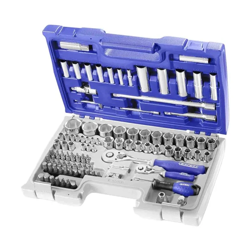 Expert by Facom 98-Piece 1/2 in, 1/4 in Hexagon, Phillips, Plug Socket, Pozidriv, Torx Socket Set E034805