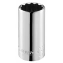 Expert by Facom 1/2 in Drive 12 mm 12 Point Bi-Hexagon Socket, Chrome Vanadium Steel, 79mm Length E117278