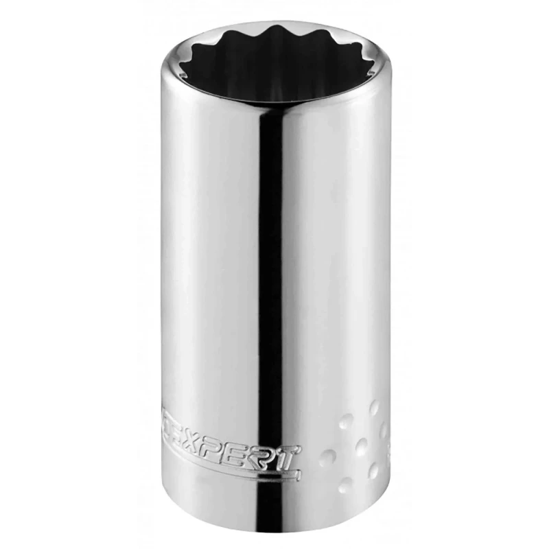 Expert by Facom 1/2 in Drive 12 mm 12 Point Bi-Hexagon Socket, Chrome Vanadium Steel, 79mm Length E117278