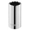 Expert by Facom 1/2 in Drive 12 mm 12 Point Bi-Hexagon Socket, Chrome Vanadium Steel, 79mm Length E117278