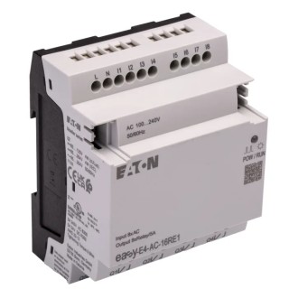 Eaton easyE4 Series 8-Input Digital Input and 8-Output Digital Output DIN Rail Module 100-240V AC/DC easyE4