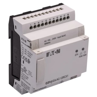 Eaton easyE4 Series Control Relay, 8-Input Digital Input, 4 Digital Outputs, 100-240V AC/DC, DIN Rail Mount easyE4
