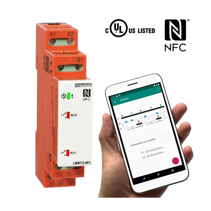 Broyce Control LMMT Series Multifunction DIN Rail Timer Relay 2-Contact 12 to 230 V DC 230 V AC 0.1 s to 999 h LMMT/2-NFC