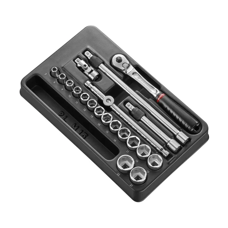 Facom 20-Piece 3/8 inch 6 Point Socket Set with Bright Chrome Finish MOD.JL171-36