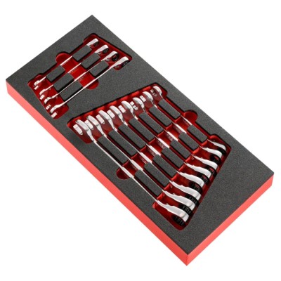 Facom Ratchet Combination Spanner Set 8 To 19 mm 12 Pieces MODM.467BJ12PB