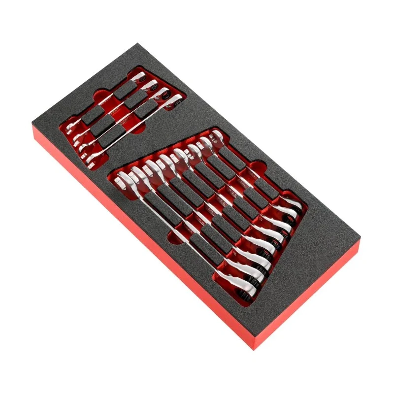 Facom Ratchet Combination Spanner Set 8 To 19 mm 12 Pieces MODM.467BJ12PB