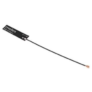 Molex I-Bar WiFi Antenna with IPEX Connector, ISM Band, 868-915 MHz, 1 dBi Gain, 100mm Cable Length 211140-0100