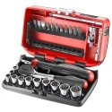 Facom 27-Piece 1/4 in Drive 6 Point Socket Set R.360NANO-U112 with Chrome Vanadium Steel Bright Chrome Finish