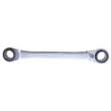 Facom Double Ended Ratchet Spanner 16 x 17 - 18 x 19 mm Satin Chrome Finish 230mm Overall 64C.S2
