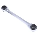 Facom Double Ended Ratchet Spanner 16 x 17 - 18 x 19 mm Satin Chrome Finish 230mm Overall 64C.S2