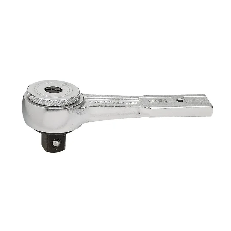Facom Chrome Vanadium Steel 1/2 in Ratchet with Ratchet Handle, Round Head Shape, 55mm Overall Length S.152