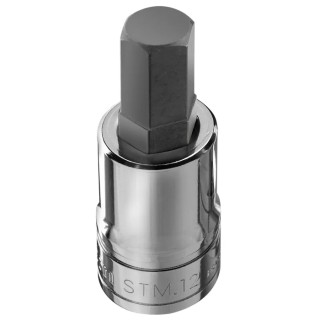 Facom 1/2 in Drive 14 mm Hex Bit Socket, Bright Chrome with Phosphate Finish, 60mm Overall Length STM.14